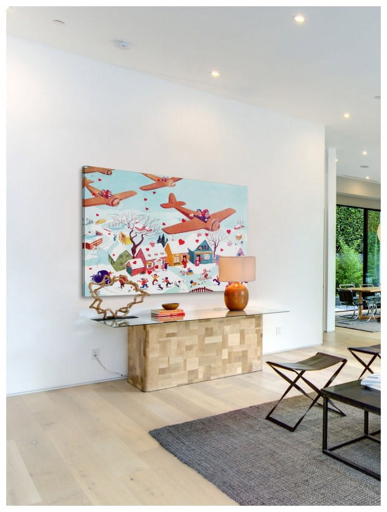 Marmont Hill "Planes and Hearts" by Curtis Painting Print on Canvas