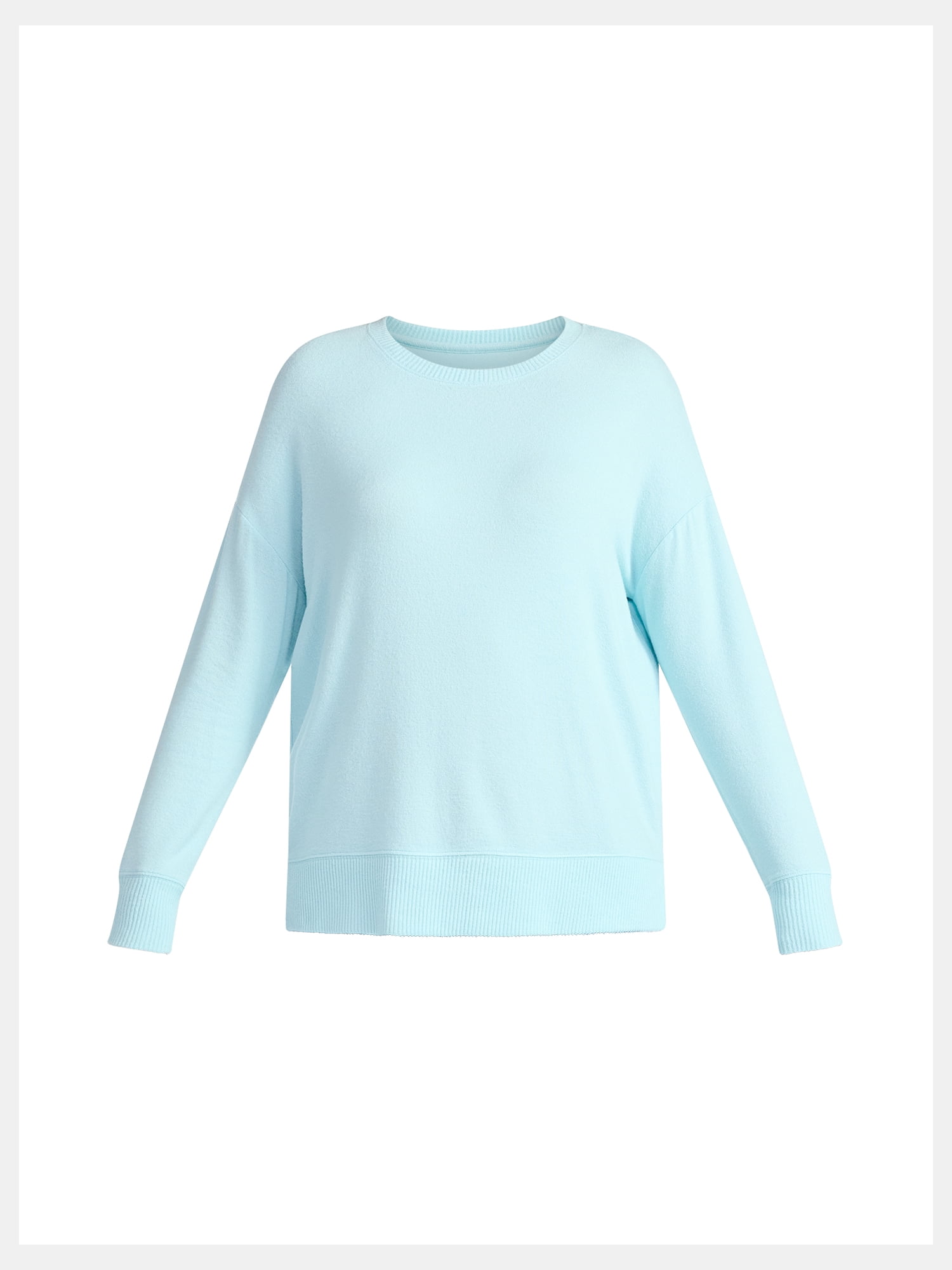 Time and Tru Women's Hacci Knit Tee with Long Sleeves, Sizes XS-XXXL