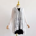 thumbnail image 5 of AHMOMEI Women’s Lace Floral Open Front Kimono Cardigan, Lightweight Sheer Embroidered Cover Up, Casual Summer Beach Shawl (White), 5 of 7