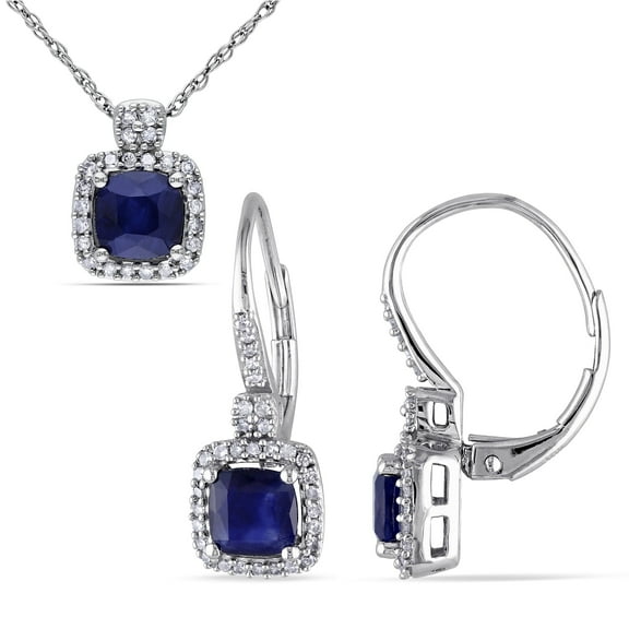 Everly Women's Sapphire 10k White Gold Earrings