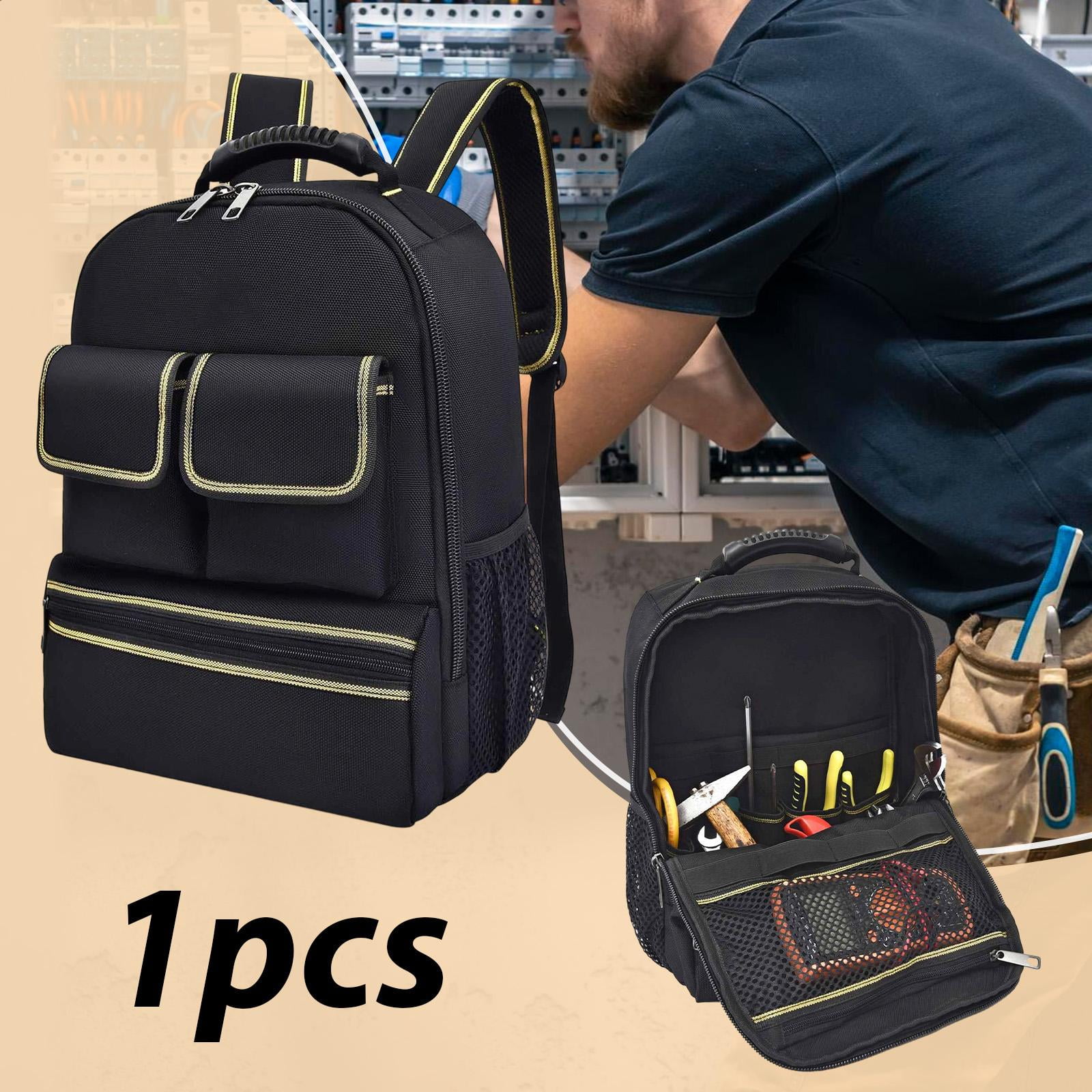 Electrician Backpack Tool Organizer Bag Oxford Cloth Wear Resistant for Maintenance Technician Work
