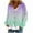 Purple, variant on Button Down Cardigan for Women Knit Long Sleeve Sweaters Fall Gradient Color Crew Neck Loose Lightweight Tops