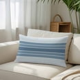 thumbnail image 3 of Blue Ombre Stripe Standard Size Pillow Cover, Pillowcase Protectors with Zipper, Breathable Decorative Throw Pillow Case Cover, Farmhouse Striped Gradient Pillow Shams for Couch Sofa 20x26Inch, 3 of 8