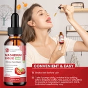 (2 pack)Minch Magnesium Glycinate Supplement,Liquid Drops 1000mg,2 fl oz, Vegan, Strawberry Flavor