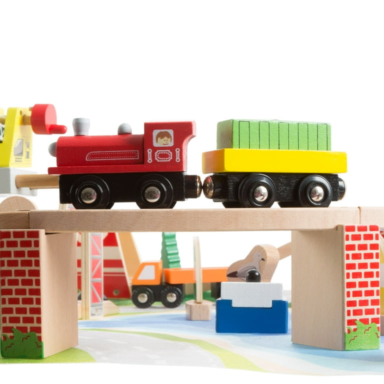 Hey play wooden cheap train set table