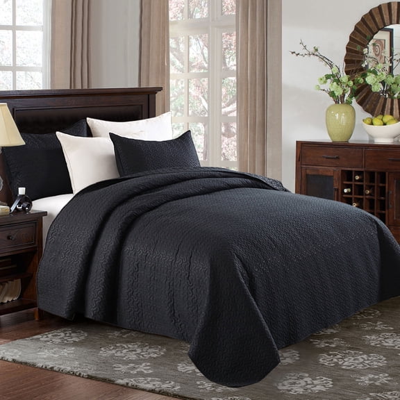 JYK Bedspread 3 Piece Queen Size Quilt Set ,Soft Microfiber Lightweight Quilt,88"x 92"