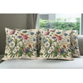 thumbnail image 2 of Ambesonne Floral Eucalyptus Throw Pillow Cover Pack of 4, Colorful Blossomy, 4 Pcs-18" x 18", Champagne and Multicolor, 2 of 5