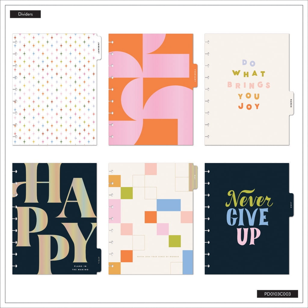 Happy Planner Vegan Leather Disc Bound Dated Planner-Pop Splash Patchwork; Jan '26 - Dec '26