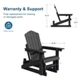 thumbnail image 2 of ACEGOSES Glider Outdoor Adirondack Chair with Smooth Motion and Cup Holder, Foldable 3-Position Adjustable HDPE Plastic for Patio and Deck, Black, 2 of 8