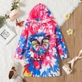 thumbnail image 3 of PatPat Kid Girl Butterfly Print Tie Dyed Hooded Sweatshirt, 3 of 8