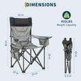 thumbnail image 2 of Riedhoff Folding Single Camping Chairs with High Back, Carrying Bag, Gray & Black, 2 Pack, 2 of 9