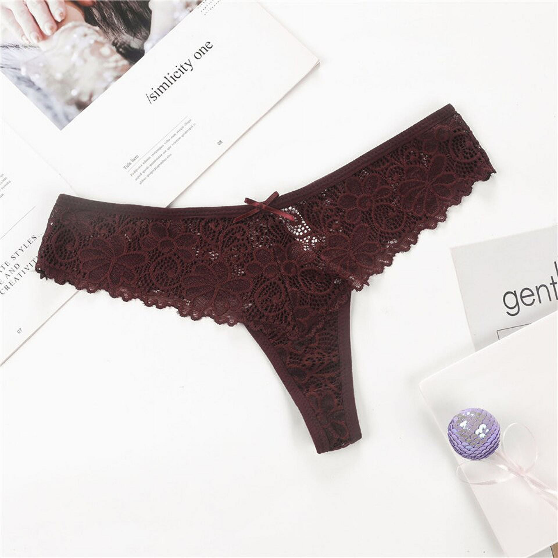 ropa interior femenina Bragas de encaje para mujer ropa interior Sexy de cintura baja calzon calado lenceria comoda solida tangas mujer Bodega Aurrera en linea