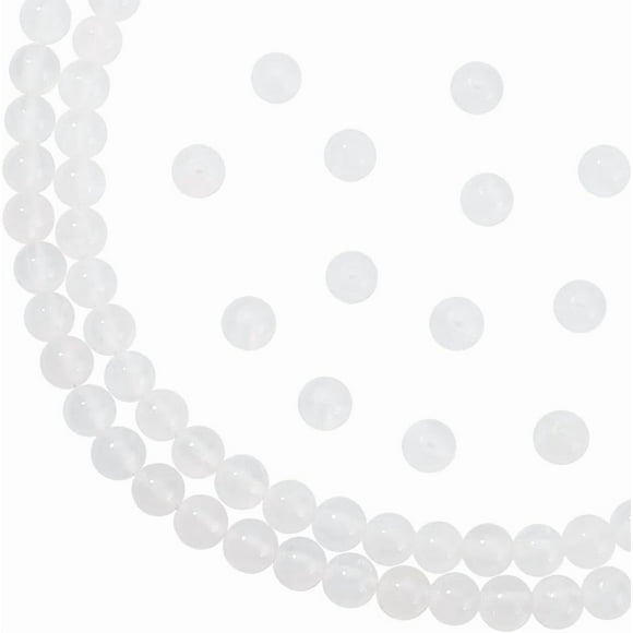 67 Pcs 6mm Natural Selenite Beads Strands 15.7" 1 Strand Undyed Natural Stone Beads Center Drilled Gemstone Loose Beads for Bracelet Necklace Jewelry Making (Hole: 0.8mm)