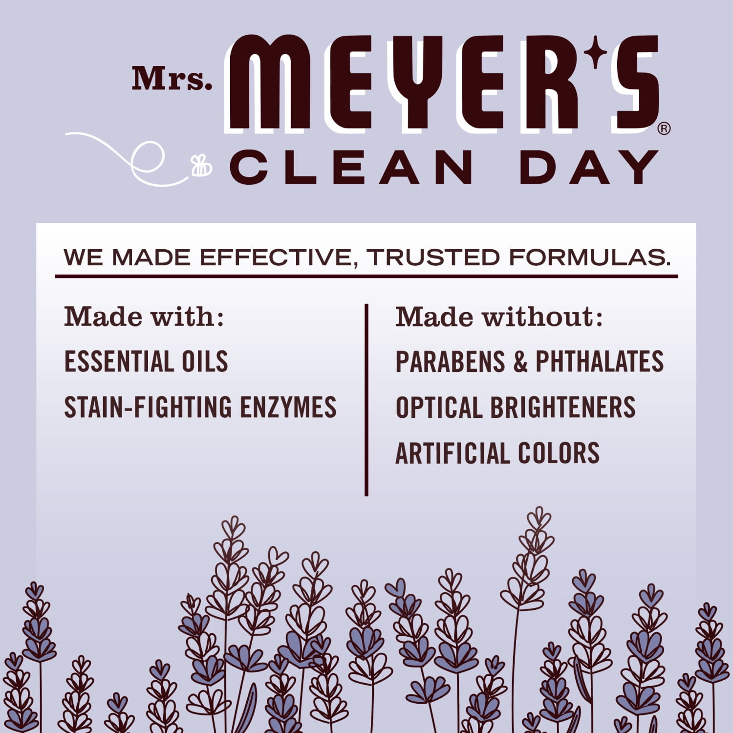 (2 pack) Mrs. Meyer's Clean Day Laundry Detergent, Lavender Scent, 64 Ounce Bottle