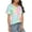 Yellow, variant on BadPiggies Womens Gradient Tie Dye Short Sleeve T-Shirt V Neck Summer Casual Loose Printed Tee Tops Tunic (XL, Light Green)