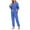 Blue, variant on 100% Cotton Pajama Sets for Women Long Sleeve Sleepwear Button Down Pjs Fall 2 Piece Lounge Sets S-XXL(Navy Blue, Small)