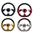 thumbnail image 2 of Soumake 320mm Metal Faux Leather Car Modification 6-Bolt Racing Style Steering Wheel, 2 of 4