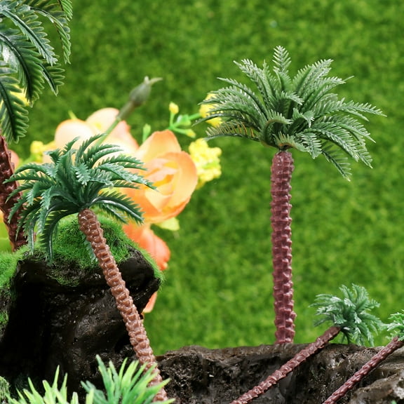 Niceauty Fake Small Palm Trees Green Synthetic Material 10 Pcs Tabletop Models