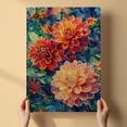 thumbnail image 3 of Dahlia Flower Canvas Wall Art 8x12 inches - Rustic Botanical Floral Dahlia Flower Watercolor Canvas Decor, 3 of 5