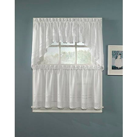 CHF & You Crochet Tailored Kitchen Curtains, Set of 2
