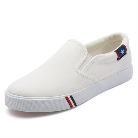 

JSLEAP Men s casual canvas shoes Skate Sneaker Slip On Sneakers Walking Shoes