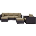 thumbnail image 4 of Modway Convene 6 Piece Outdoor Patio Sectional Set in Espresso Mocha, 4 of 8