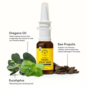 Beekeeper's Naturals Propolis Nasal Rinse Spray Max, Relief for Adults w/Eucalyptus, Oregano & Saline, Clears Nasal Congestion, Moisturizes Sinus Canal, Decongest Sinus Cavities, 1 fl oz