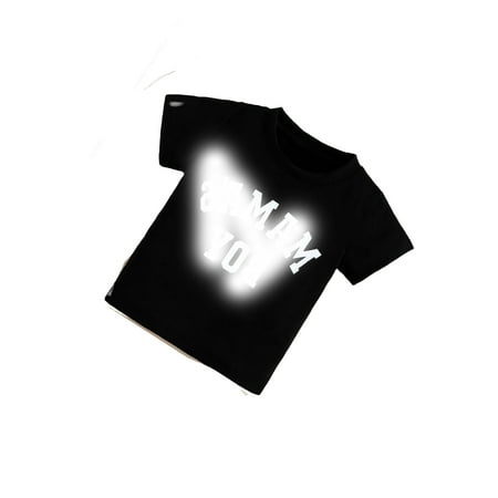 

Casual Letter print Round Neck Tee Short Sleeve Black Baby Tops (Baby s)