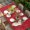 Red, variant on Cherry Blossoms Table Cloths for 8 Foot Rectangle Tables, Japanese Spring Floral Leaves Rustic Brown Patio Waterproof Elastic Fitted Tablecloths, Washable Rectangular Table Cover for Camping