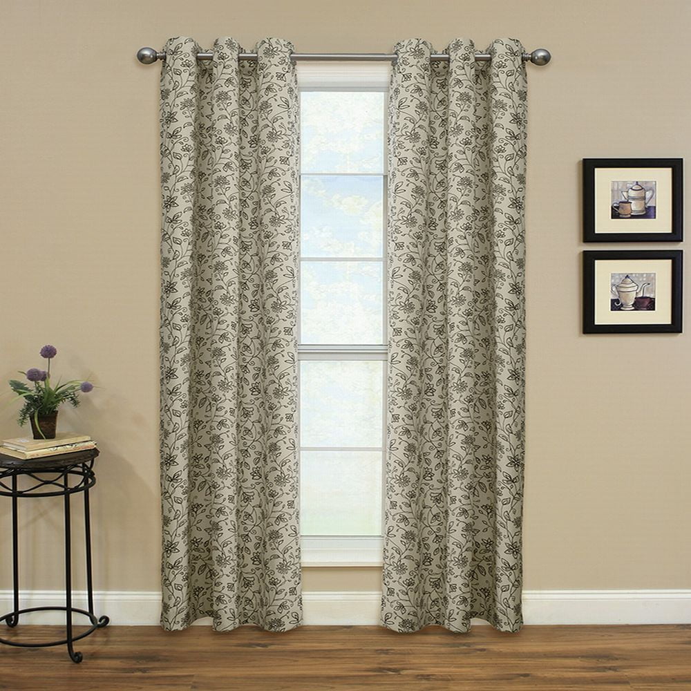 Natco Home Fashions Miller Curtains Enfield Onyx 84-inch ...