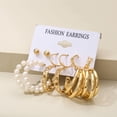 thumbnail image 1 of Fiudx Pendientes de Perlas, Elegantes Conjuntos de Joyas de Aleación, Pendientes de Diseño Geométrico Creativo, Elegantes Piezas Redondas, Regalos para Bodas, Accesorios para Mujer, Colección de 6 Pi, 1 of 7