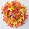 thumbnail image 6 of Crowdstage 2 Pack  Decorative Candle Ring Mini Autumn Wreath for Candlestick, 12 in Rattan Garland with Maple Leaf Pumpkin Fall Thanksgiving Party, Outer Diameter, 6 of 9