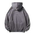 thumbnail image 3 of Bunny Hoodie Mens Vintage Sweatshirt Tops Hoodies Dropped Men's Solid Casual Sleeve Shoulder Blouse Pocket Drawstring Men's Hoodies Sweatshirts Year, 3 of 5