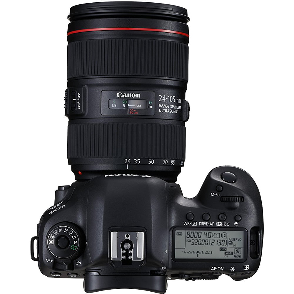Canon EOS 5D Mark IV Full Frame DSLR Camera + EF 24-105mm f/4L IS II USM  Lens Bundle with Gadget Bag, Battery Grip, Battery Pack, Sandisk 128GB 