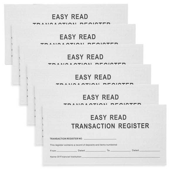 6 libros de registro financiero Registro de cheques Chequera con letra grande Chequera financiera portátil