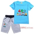 thumbnail image 2 of 2021 conjunto de ropa de verano para niños 2021 dibujos animados león el camión serie de televisión conjunto de ropa para niños sudadera de algodón pantalones cortos zhangyuxiang LED, 2 of 2