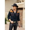 thumbnail image 4 of COOFANDY Men's Western Cowboy Shirt Embroidered Long Sleeve Slim Fit Casual Button Down Hippie Shirts with Pockets, 4 of 6