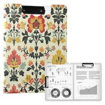 FORMRS A4 Clipboard Folder with Pen Holder Horizontal Foldable School Office Binder, Beige Floral