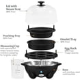 thumbnail image 6 of EGC-007B# Rapid Egg Cooker, 7 Easy-To-Peel, Hard, Medium, Soft Boiled Eggs, Poacher, Omelet Maker, Auto Shut-Off, Alarm, 16-Recipe Booklet, Black, 6 of 7