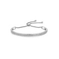 thumbnail image 1 of Diamondlite Cubic Zirconia Adjustable Pave Bangle Bracelet - Silver, 1 of 1