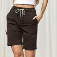 thumbnail image 2 of Edvintorg Shorts Women Solid Leisure High Waist Beach Shorts With Drawstrings Summer Clearance Casual Loose Knee-Length Bottoms Black Sports Shorts Streetwear, 2 of 7