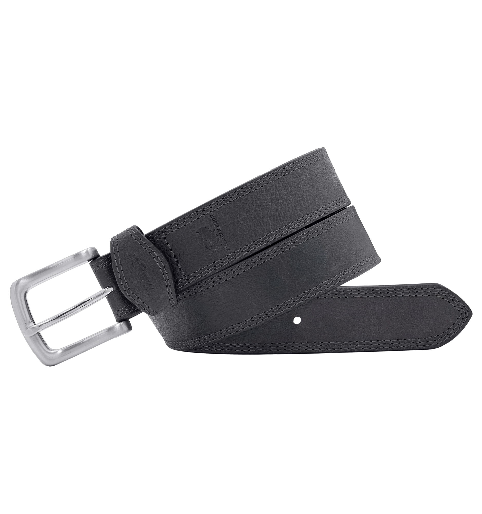 Men's Wrangler 38mm Bison Leather Belt with Triple Stitching