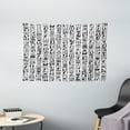 thumbnail image 1 of Egyptian Tapestry, Ancient Egyptian Hieroglyphic Writing Monochrome Composition Old Signs Symbols, Wall Hanging for Bedroom Living Room Dorm Decor, 60W X 40L Inches, Black White, by Ambesonne, 1 of 2