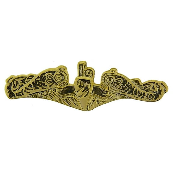 Eagle Emblems P14784 Pin - USN, Submergence Dolphine, Gold - 1.5 in.