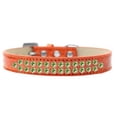 thumbnail image 1 of Two Row Lime Green Crystal Size 16 Orange Ice Cream Dog Collar, 1 of 1