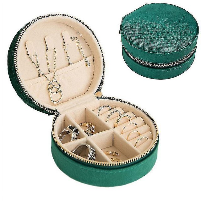 Caja de joyería portátil con tapa, pendientes simples, almacenamiento de anillos, caja de almacenamiento de joyería multifuncional de franela