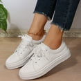 thumbnail image 6 of NOKIO Cute Canvas Shoes For Ladies Ladies Fashion Retro Solid Color Canvas Lace Up Flat Bottom Casual Shoes Women'S Breathable Casual Sneakers Chic Women'S Canvas Sneakers, 6 of 7