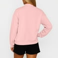 thumbnail image 6 of WTOBBY Women's High Neck Fleece Sweatshirt Solid Color Loose Fit Pullover Top Fall Winter Casual Wear with Warm Comfort Style,Pink 2XL, 6 of 6