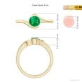 thumbnail image 5 of ANGARA Natural Semi Bezel-Set Solitaire Round Emerald Bypass Engagement Ring in 14K Yellow Gold for Women (Size-5.5mm) | May Birthstone, Anniversary, Jewelry Gift for Women | Natural Emerald Ring, 5 of 10