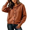 thumbnail image 5 of Maplenight Hooded Cardigans for Women Button Down Knit Sweater Long Sleeve Drawstring Casual Fall Lightweight Sweaters, 5 of 6